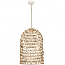 Φωτιστικό Κρεμαστό Καμπάνα Φ35cm E27 230V Καφέ Σχοινί 4048-B